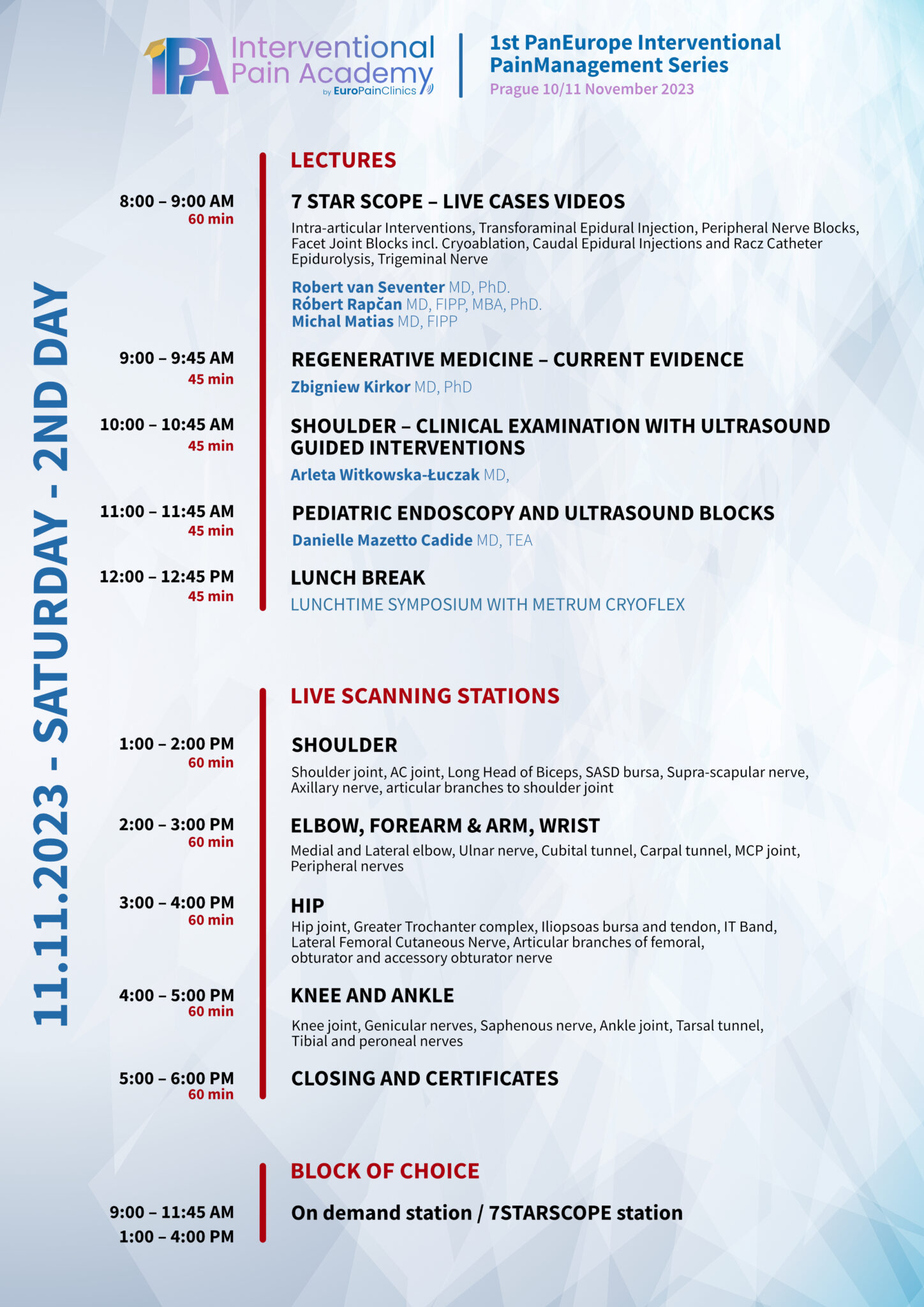 Programme Interventional Pain Academy